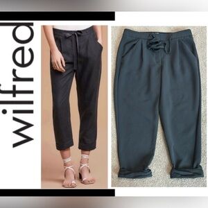 Aritzia Wilfred gray Allant cropped linen ankle length pants Sz 6